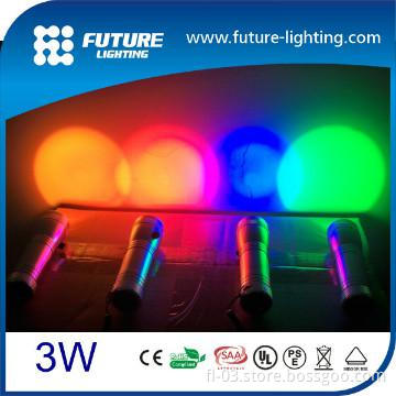 3w Full color changeable mini led torch light
